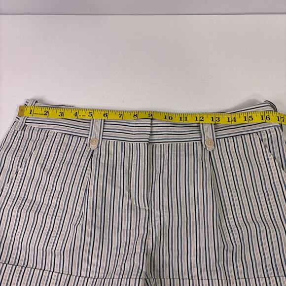 NWT BCBGMaxAzria Navy and White Cotton Striped Women's Shorts Size 8 YY0981 - Picture 4 of 9